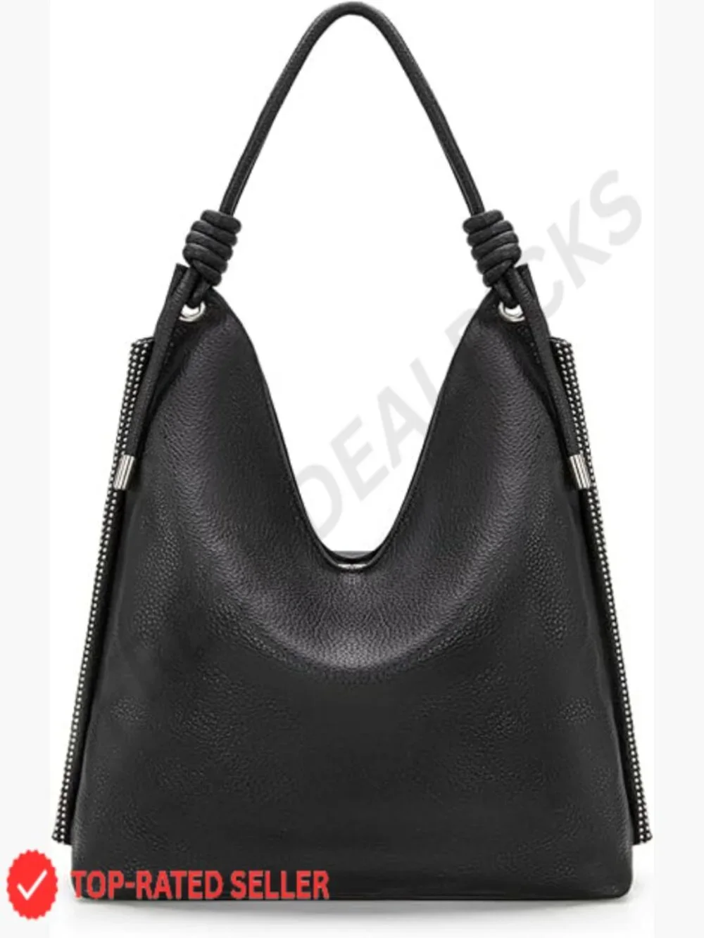 Hobo Bag Soft Slouchy PU Leather Top Handle Shoulder Purses Handbag with Knot